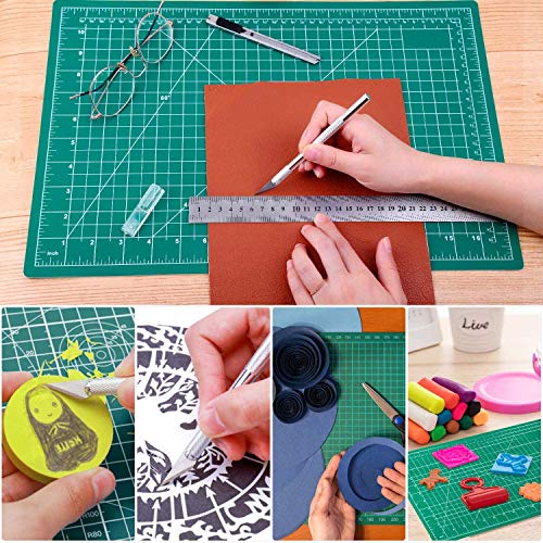 anezus Self Healing Sewing Mat, 12inch x 18inch Rotary Cutting Mat Double Sided 5-Ply Craft Cutting Board for Sewing Crafts Hobby Fabric Precision Scrapbooking Project