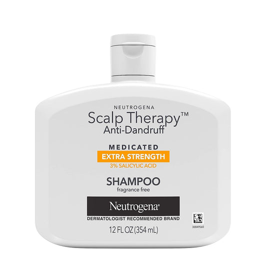 Neutrogena Scalp Therapy Anti-Dandruff Shampoo Extra Strength, with 3% salicylic acid, Fragrance Free, 12 fl oz