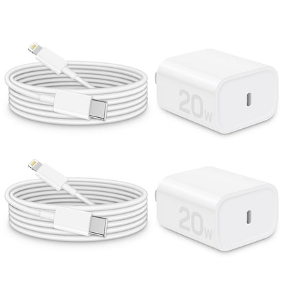 Phone Charger Fast Charging, 【MFi Certified】 2-Pack 20W USB-C Fast Charger with 6FT Fast Charging Cable for IP 14/13/12/11/Xs/8, i Pad and More