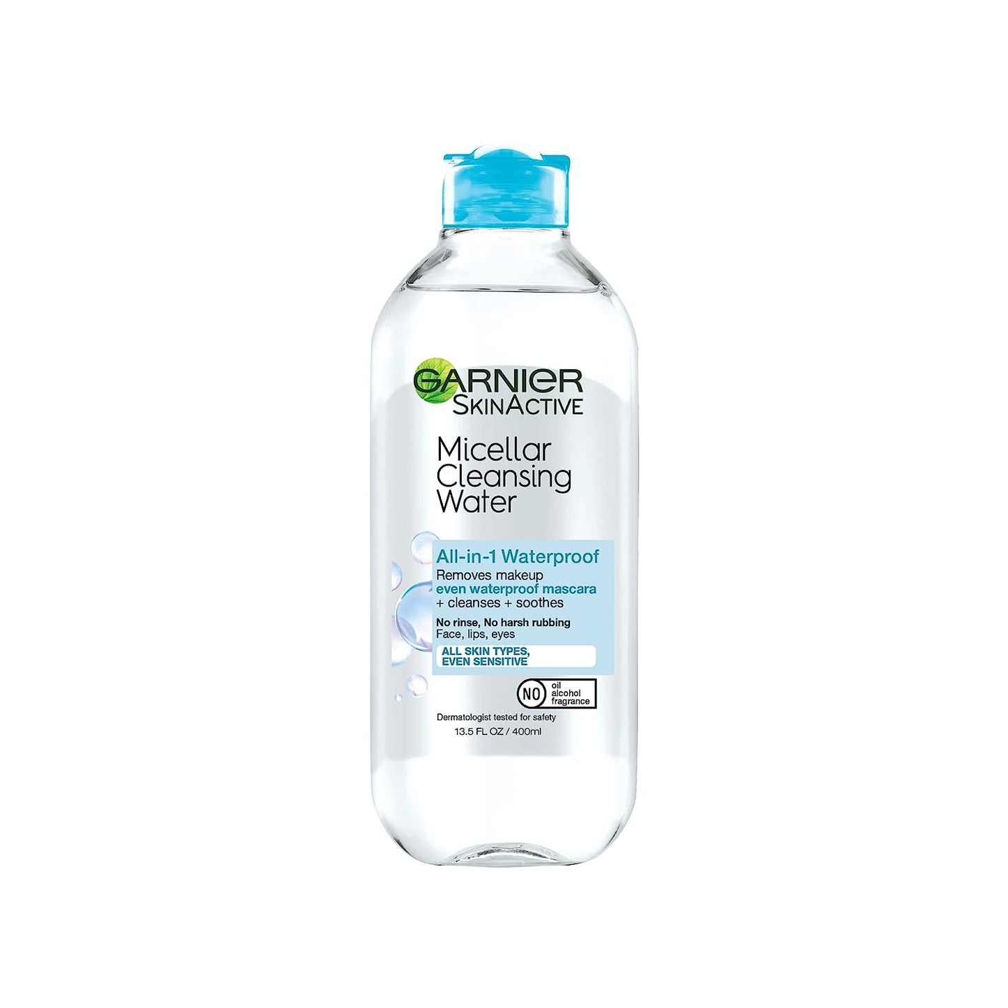 Garnier SkinActive Micellar Water For Waterproof Makeup, Facial Cleanser & Makeup Remover, 13.5 Fl Oz (400mL), 1 Count (Packaging May Vary)