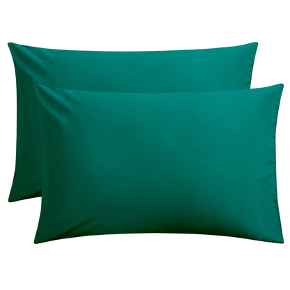 FLXXIE Microfiber Pillow Cases Standard Size, Soft Pillowcases with Envelope Closure, Wrinkle, Stain Resistant Pillow Covers, 20x26, Aqua