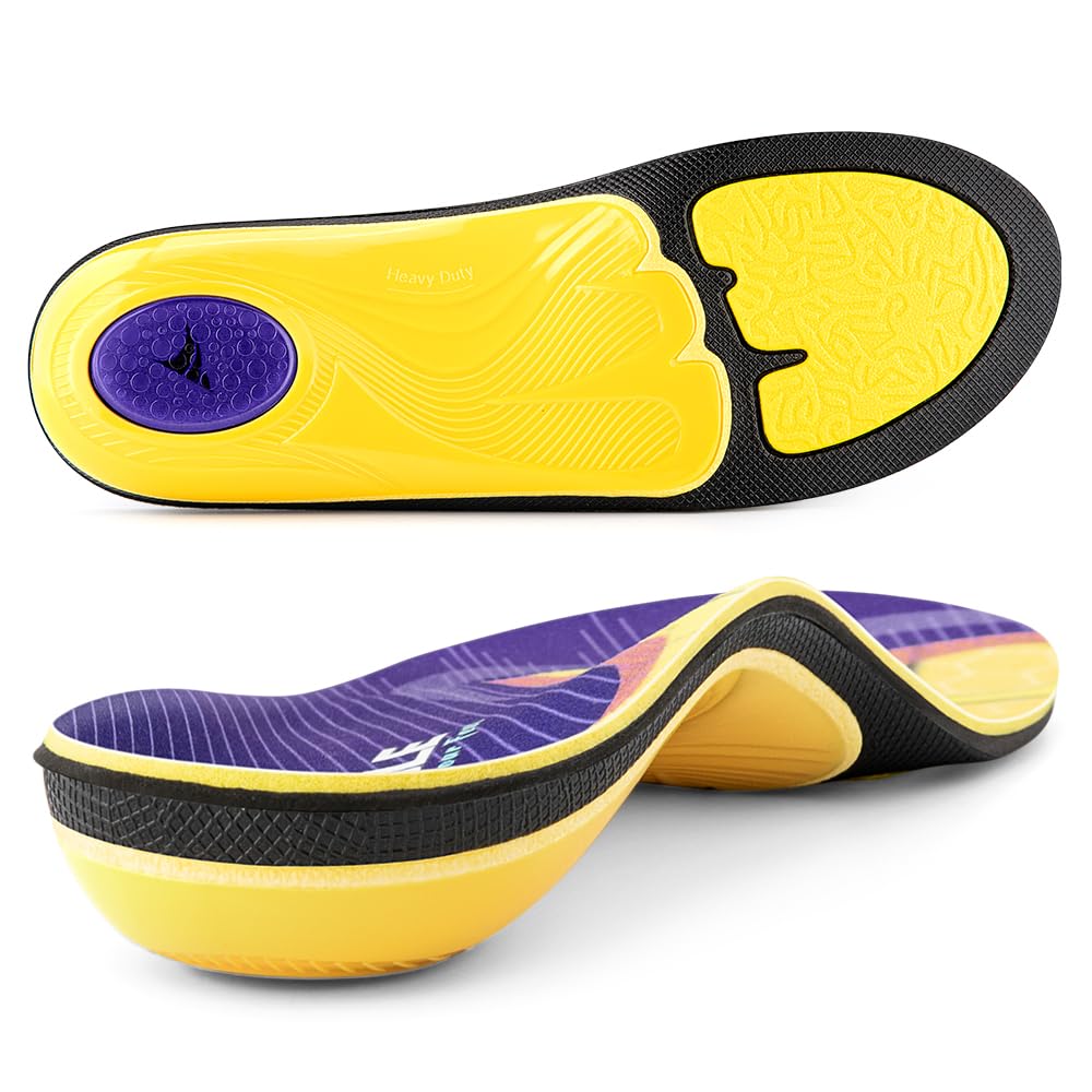 VALSOLE Heavy Duty 220+lbs Orthotic Inserts for Plantar Fasciitis - Absorb Shock, Support High Arches and Flat Feet