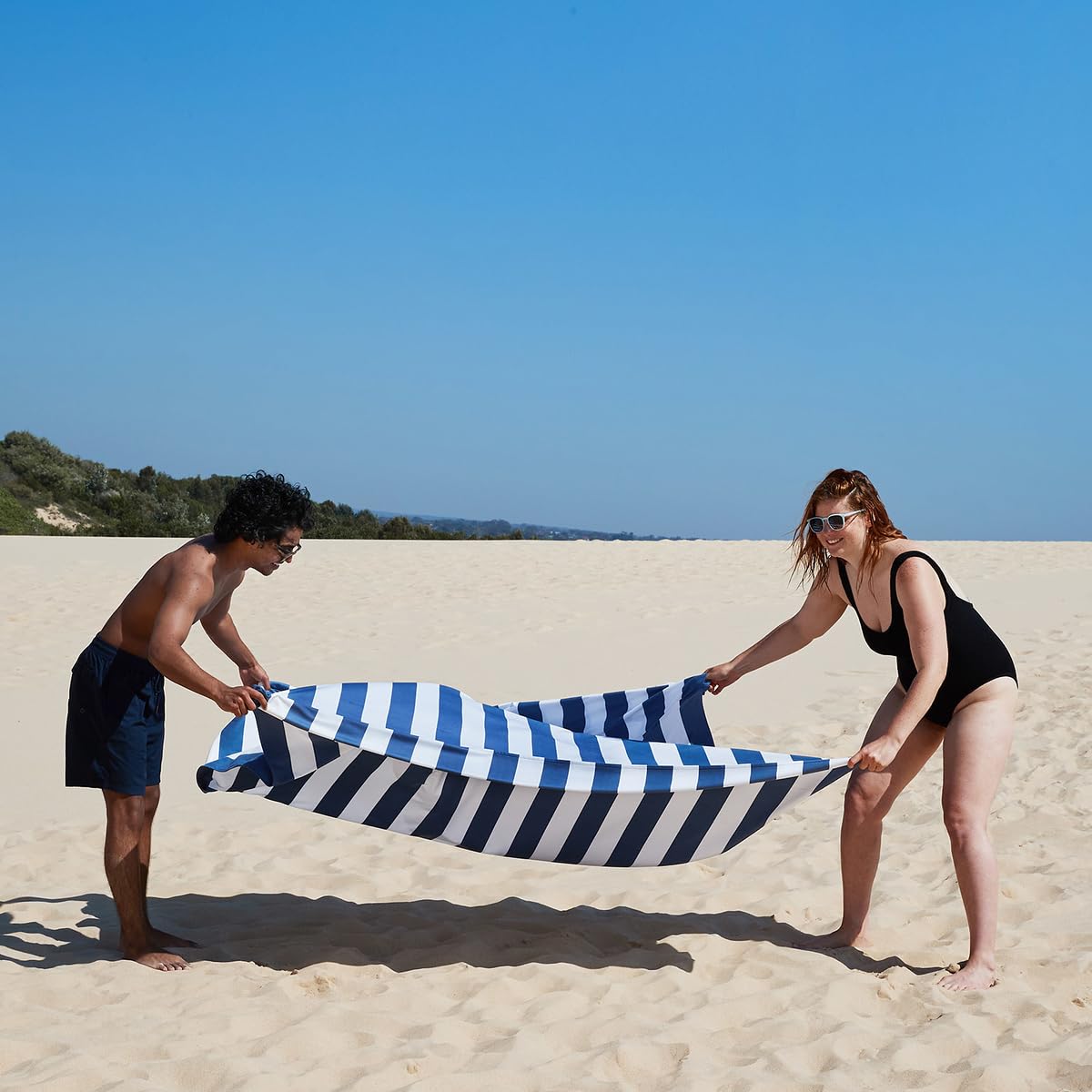 Dock & Bay Beach Towel - Quick Dry, Sand Free - Compact, Lightweight - 100% Recycled - includes Bag - Cabana - Bondi Blue - Extra Large (200x90cm, 78x35)