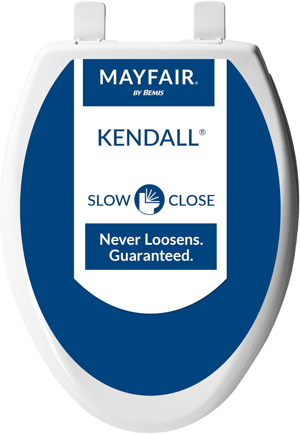 Mayfair Kendall Toilet Seat, Slow Close, Non Slip Premium Wood, Easy Clean, Easy Install, Elongated, White