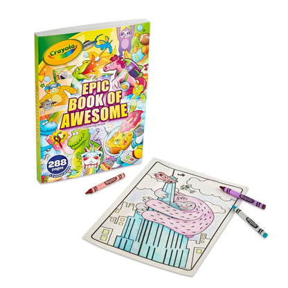 Crayola Epic Book of Awesome (288 Pages), Kids Coloring Book Activity Set, Animal Coloring Pages, Holiday Gift for Kids, 3+