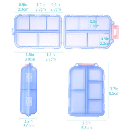 1Pack Travel Pill Organizer - 10 Compartments Pill Case, Compact and Portable Pill Box, Perfect for On-The-Go Storage, Pill Holder for Purse Gray