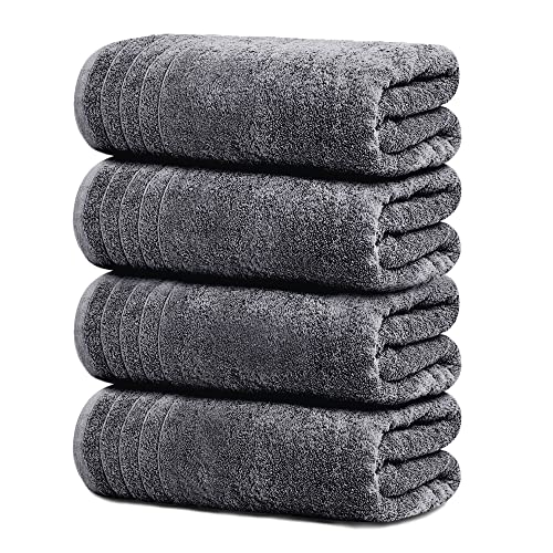 Tens Towels Large Bath Towels, 100% Cotton, 30 x 60 Inches Extra Large Bath Towels, Lighter Weight, Quicker to Dry, Super Absorbent, Perfect Bathroom Towels (Pack of 4)