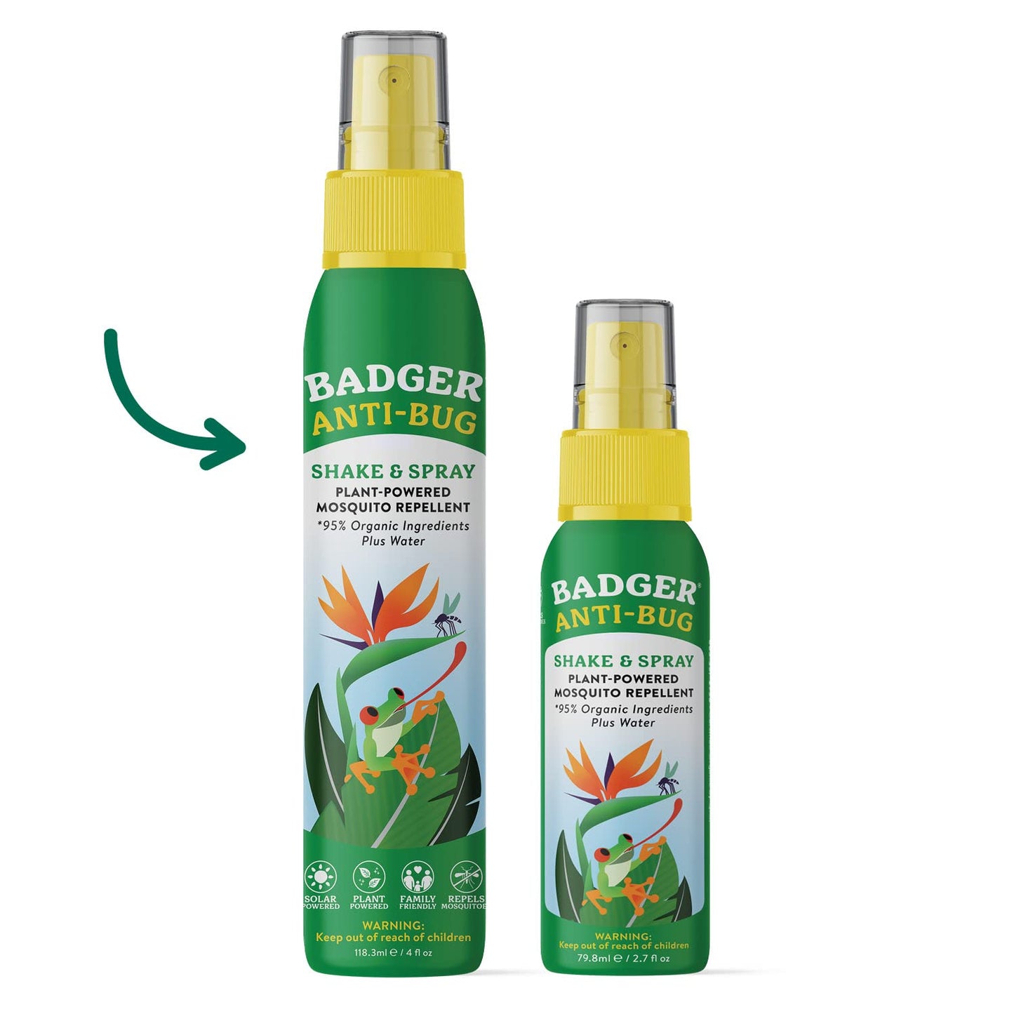 Badger Bug Spray, Non-DEET Mosquito Repellent with Citronella & Lemongrass, Natural Bug Spray for People, Family Friendly Bug Repellent, 4 oz