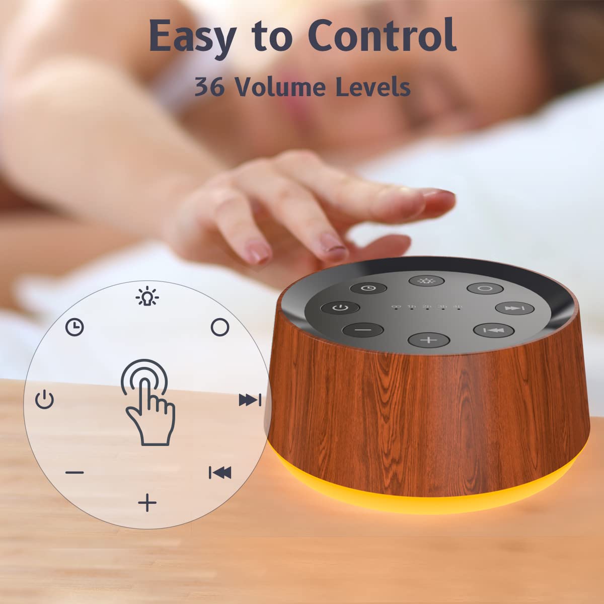 Brown Noise Sound Machine with 30 Soothing Sounds 12 Colors Night Light White Noise Machine for Adults Baby Kids Sleep Machines Memory Function 36 Volume Levels 5 Timers for Home Office Travel