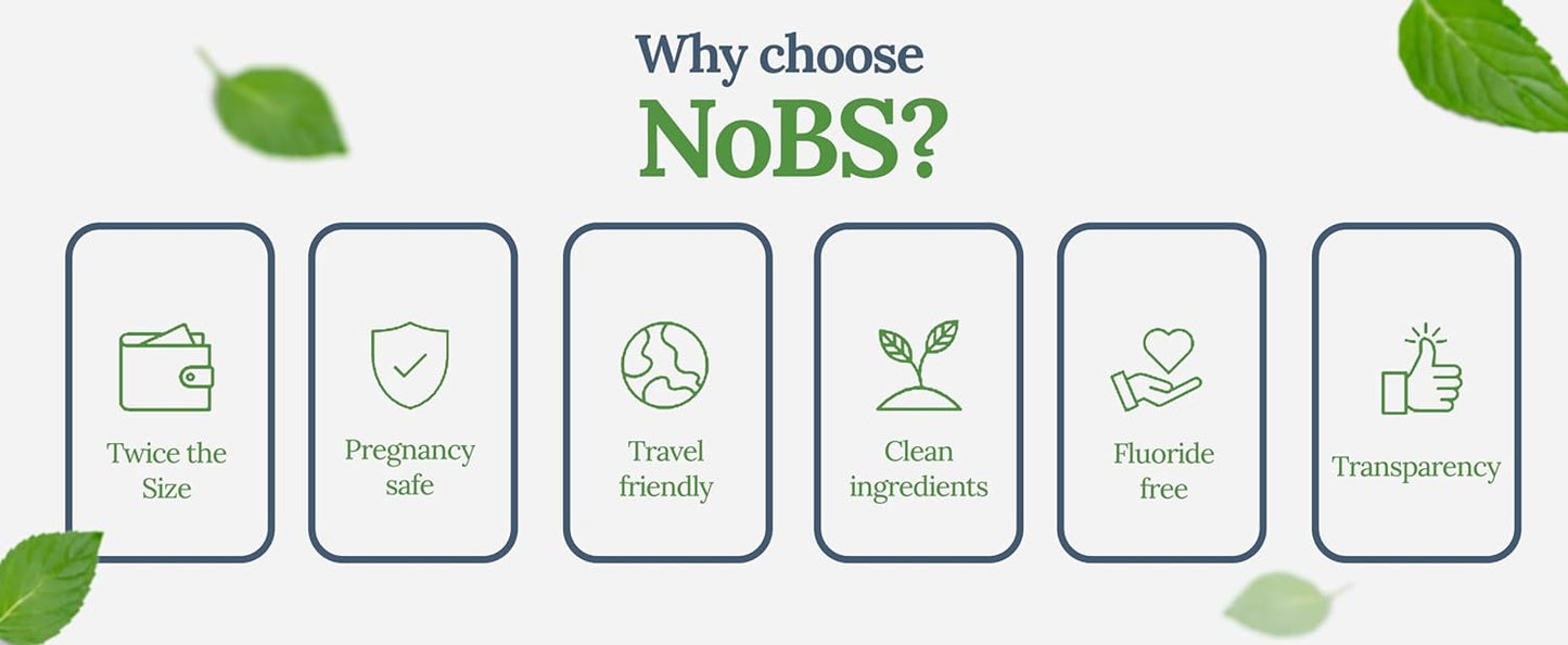 NOBS Toothpaste Tablets - Nano Hydroxyapatite, Flouride & Plastic Free, Eco & Travel Friendly - Remineralize with NHA