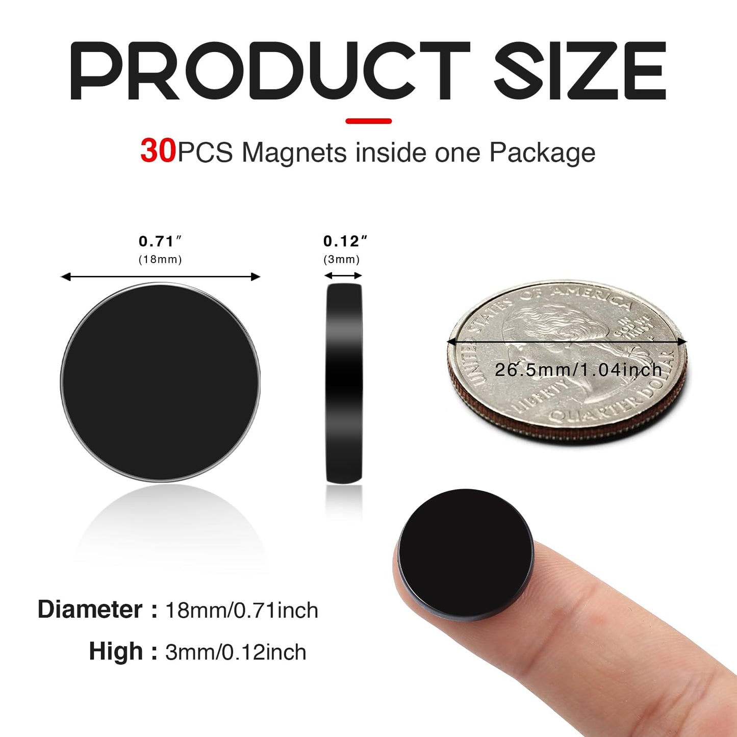 Refrigerator Magnets 50 Pcs, 10x3mm Tiny Round Disc Small, Muti-use Premium Neodymium Fridge Magnets Rare Earth, Whiteboard Magnets for Crafts, DIY, Office, Dry Erase Board.