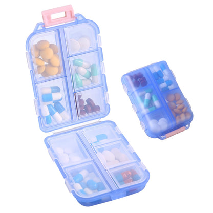 1Pack Travel Pill Organizer - 10 Compartments Pill Case, Compact and Portable Pill Box, Perfect for On-The-Go Storage, Pill Holder for Purse Gray