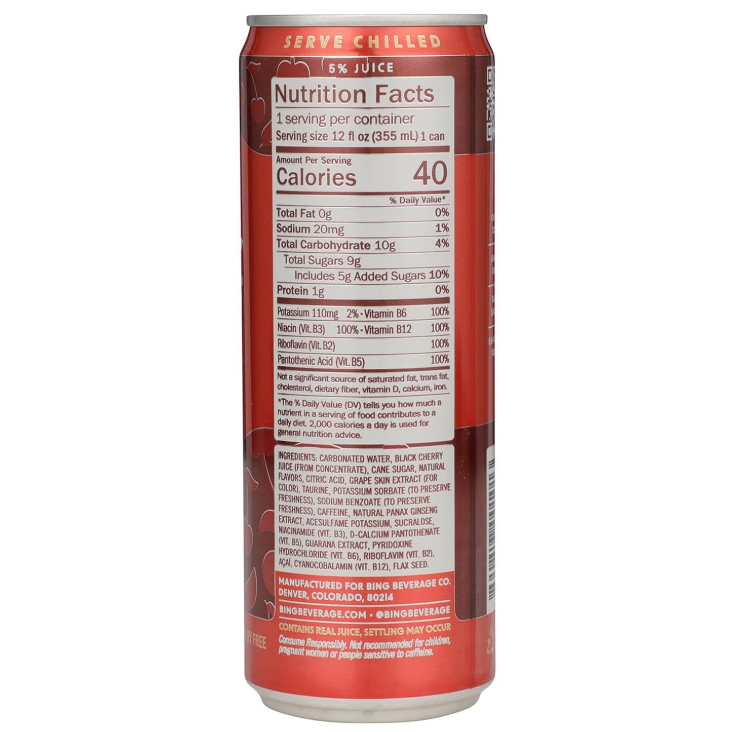 Bing Beverage Company Bing Black Cherry, 12- Fl. Oz (Pack of 24)