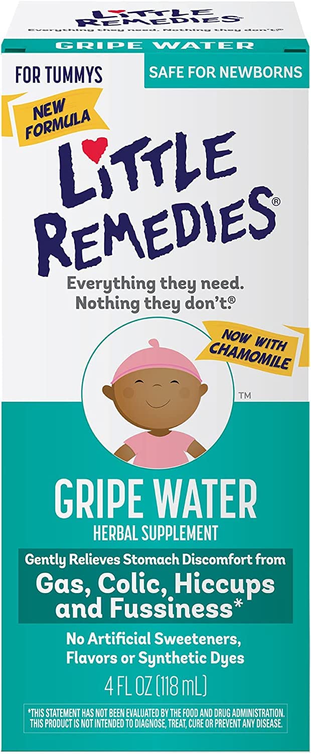 Little Remedies Gripe Water-No Alcohol, Sodium Bicarbonate, Artificial Color & Gluten Free-Safe for Newborns, 4 Fl. Oz (Pack of 1)