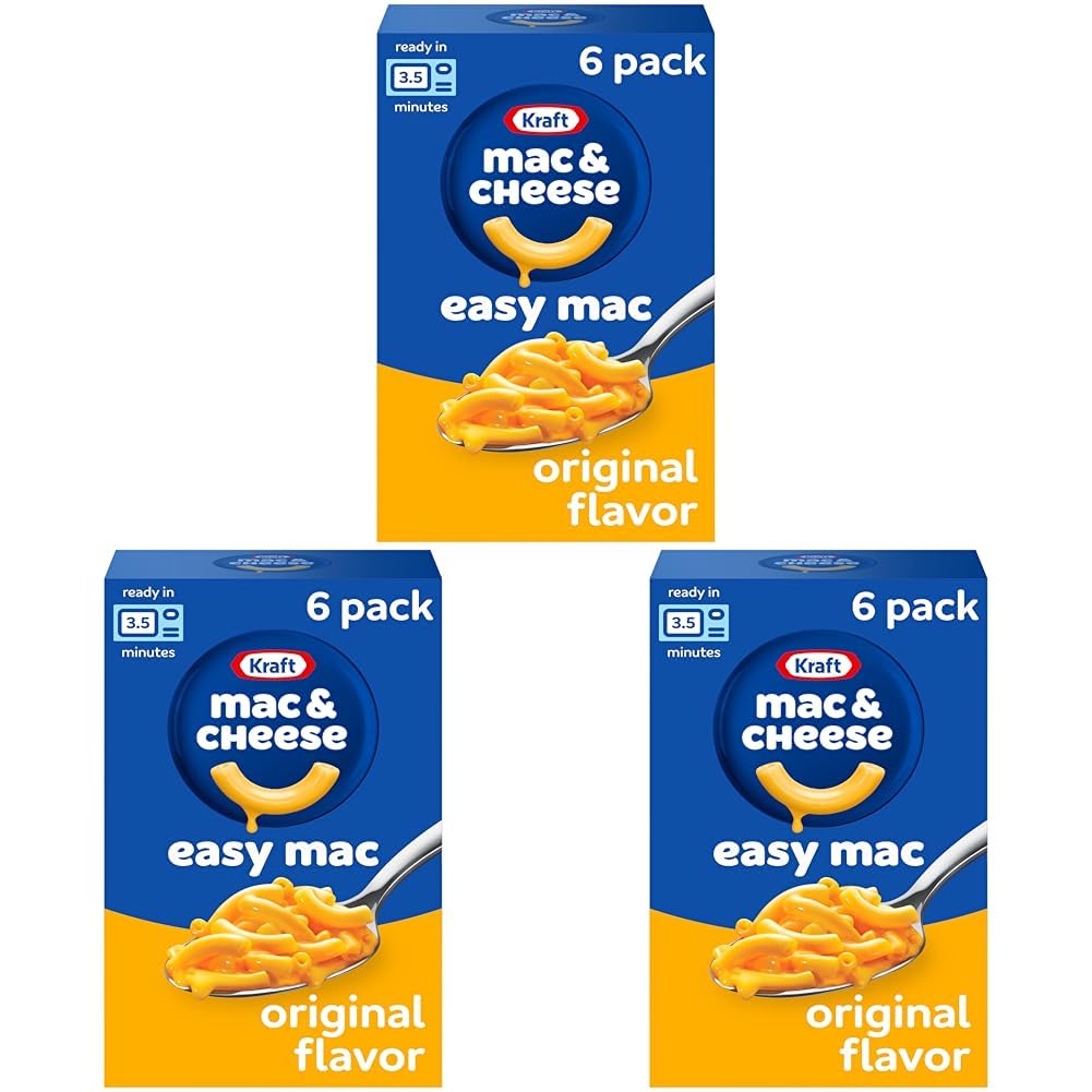 Kraft Easy Mac Original Macaroni & Cheese Microwavable Dinner (6 ct Packets)