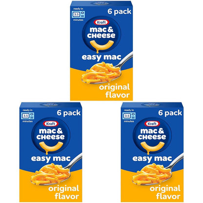 Kraft Easy Mac Original Macaroni & Cheese Microwavable Dinner (6 ct Packets)