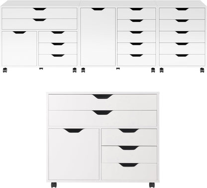 Winsome Wood Halifax Cabinet, 2 Large Drawer with 3 Small Drawer, White