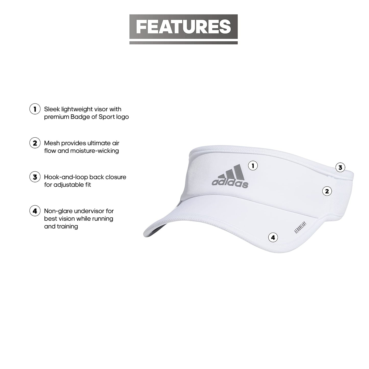 adidas Women's Superlite Sport Performance Visor for sun protection and outdoor activity