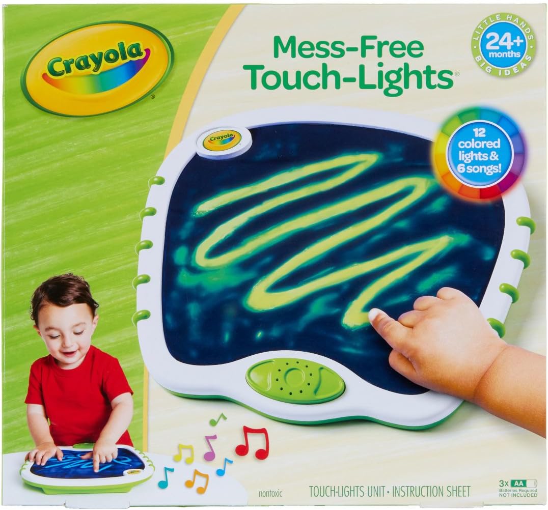 Crayola Toddler Touch Lights, Musical Toy, Sensory Board, Sensory Toys for Toddlers, Mess Free Finger Painting, for Toddlers, 2+