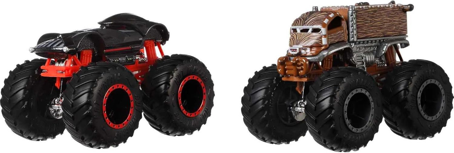 Hot Wheels Monster Trucks Toy Trucks 2-Pack, Demolition Doubles Set of 2 Vehicles in 1:64 Scale, for Kids & Collectors (Styles May Vary)