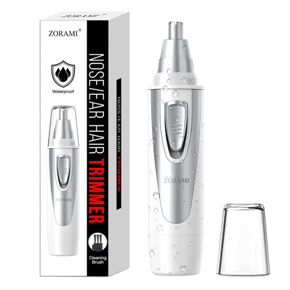 Ear and Nose Hair Trimmer Clipper - 2024 Professional Painless Eyebrow & Facial Hair Trimmer for Men Women,Battery-Operated Trimmer with IPX7 Waterproof,Dual Edge Blades for Easy Cleansing Black