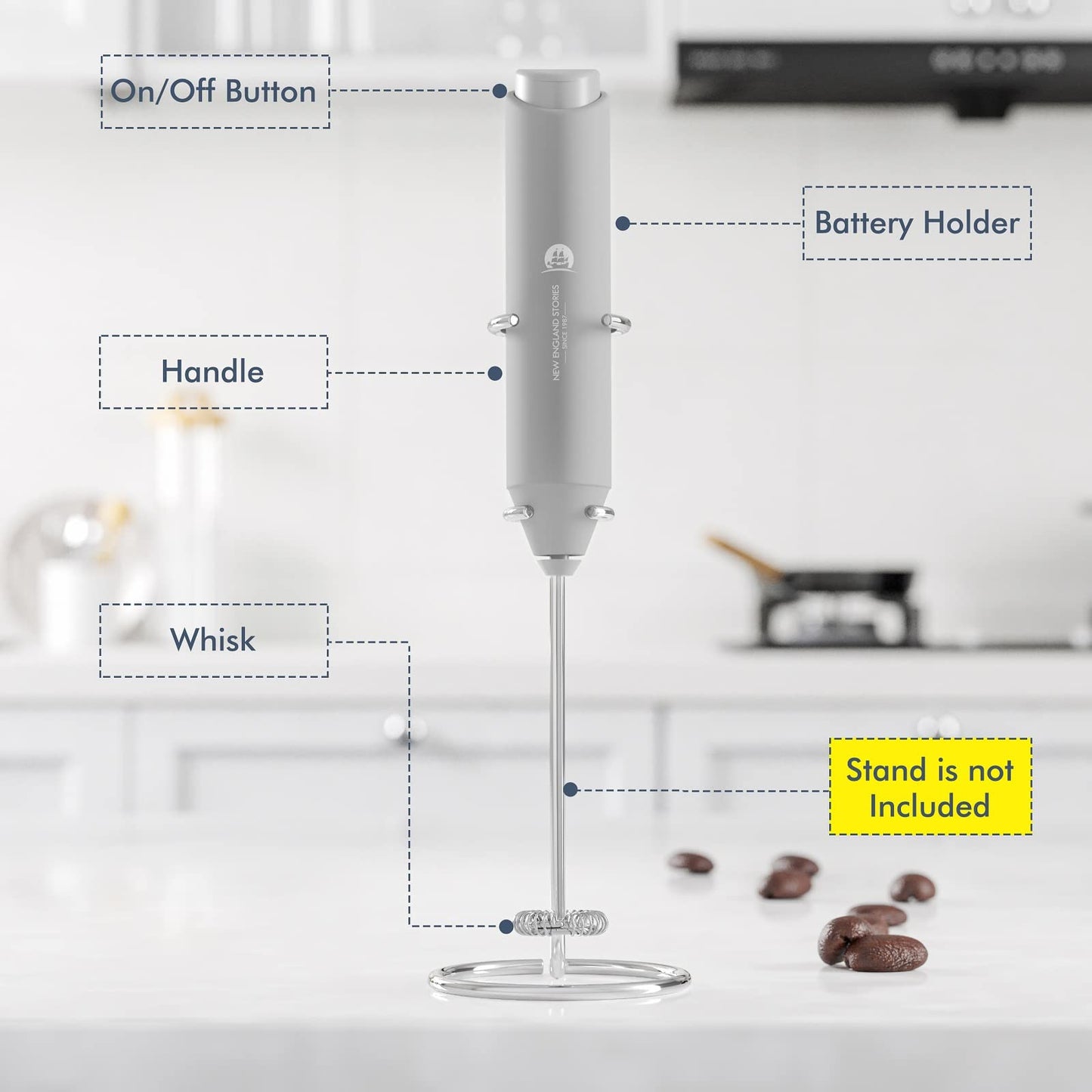 Powerful Milk Frother Handheld Foam Maker, Mini Whisk Drink Mixer for Coffee, Cappuccino, Latte, Matcha, Hot Chocolate, No Stand, Galaxy