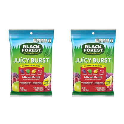 Black Forest, Juicy Burst, Fruit Flavored Snacks, Mixed Fruit Flavors, A Juicy Burst of Natural Flavors, Made with Real Fruit Juice, School Snacks, 0.8 oz 40 ct