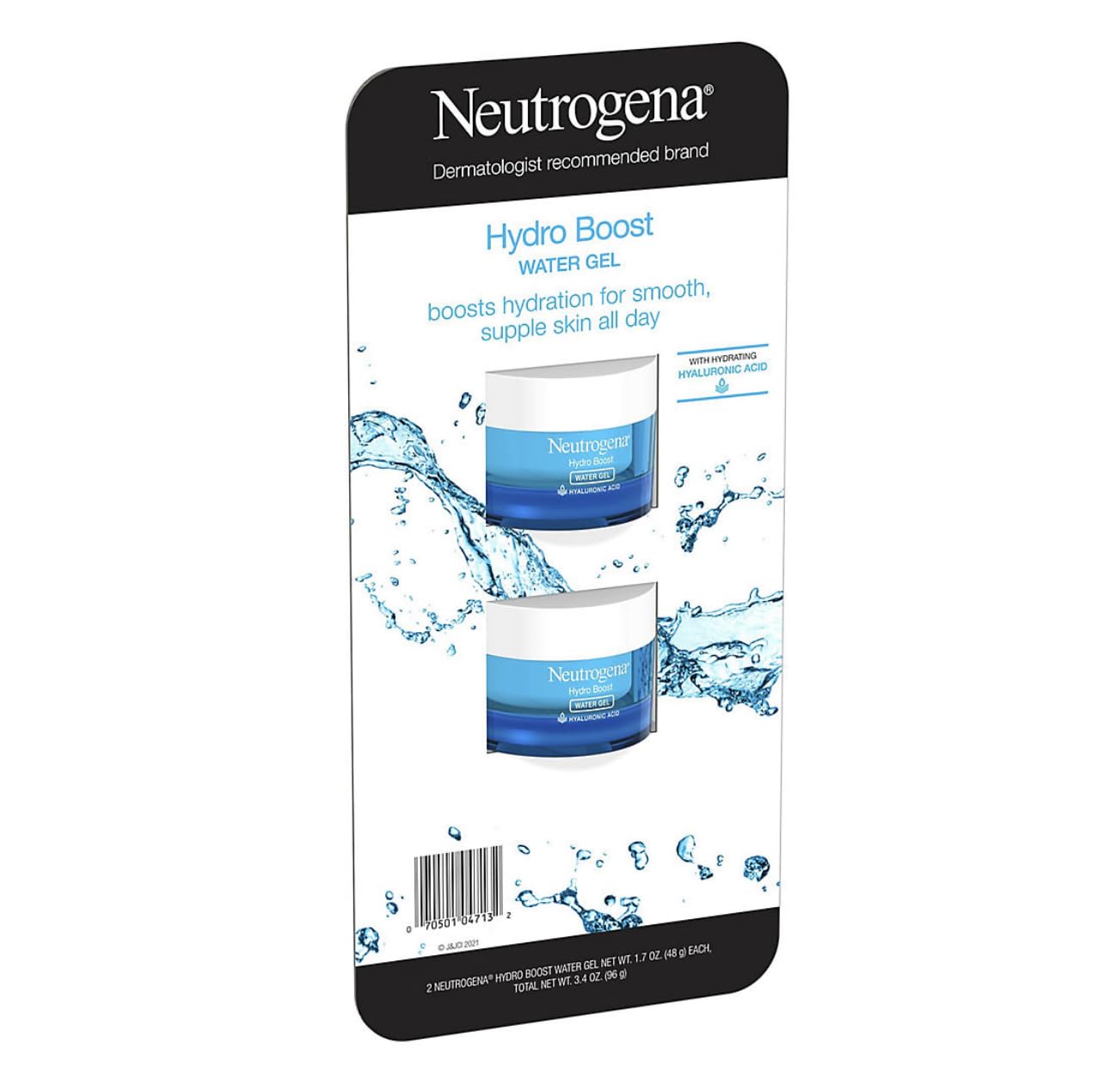 Neutrogena Hydro Boost Hyaluronic Acid Hydrating Water Gel Daily Face Moisturizer for Dry Skin, Oil-Free, Non-Comedogenic Face Lotion, 1.7 fl. Oz 2 PACK