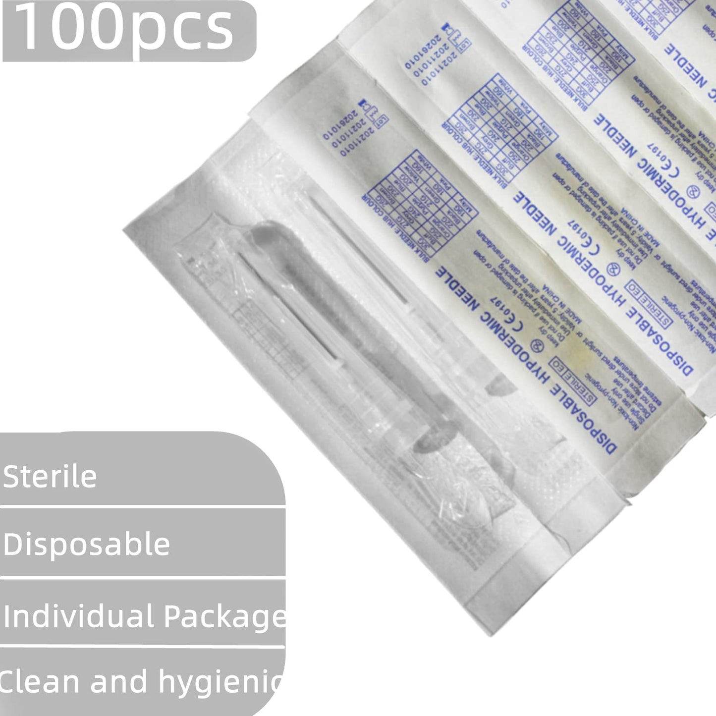 100 Pack 18Ga 1 Inch Sterile Disposable Injection Needle with Cap for Scientific and Industrial Dispensing Needl Accessories