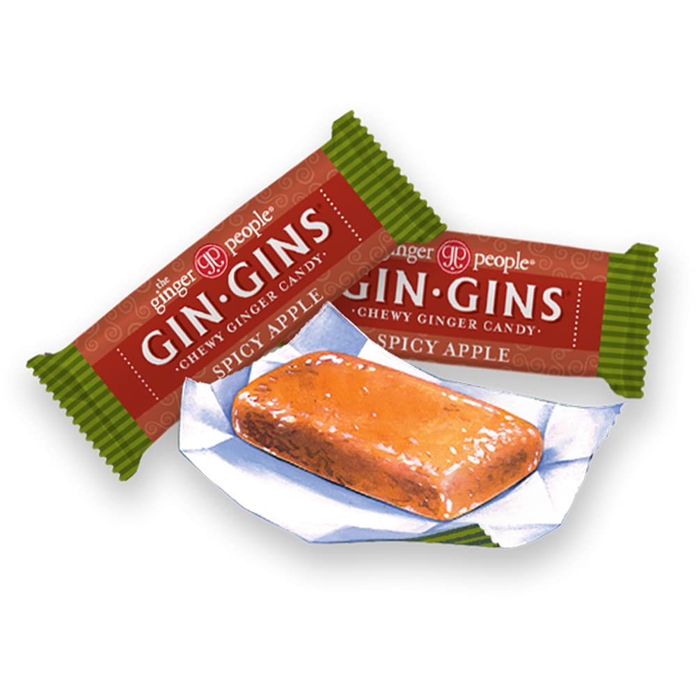 GIN GINS Original Ginger Chews by The Ginger People – Anti-Nausea and Digestion Aid, Individually Wrapped Healthy Candy – Original Flavor, 3 Oz Bag (Pack of 1)