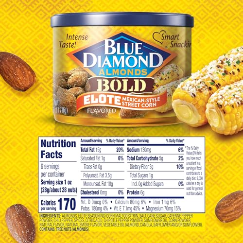 Blue Diamond Almonds Sriracha Flavored Snack Nuts, 6 Oz Resealable Can (Pack of 1)