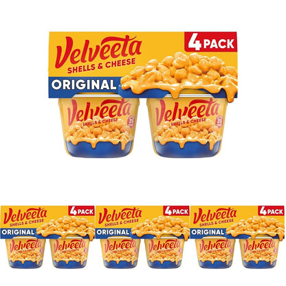 Velveeta Shells & Cheese Original Microwavable Macaroni and Cheese Cups (4 ct Pack, 2.39 oz Cups)