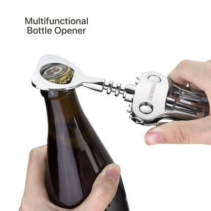 Wine Opener, Zinc Alloy Premium Wing Corkscrew Wine Bottle Opener with Multifunctional Bottles Opener, Sharp Corkscrew with Ergonomic Non-slip Wing Handle, Upgrade