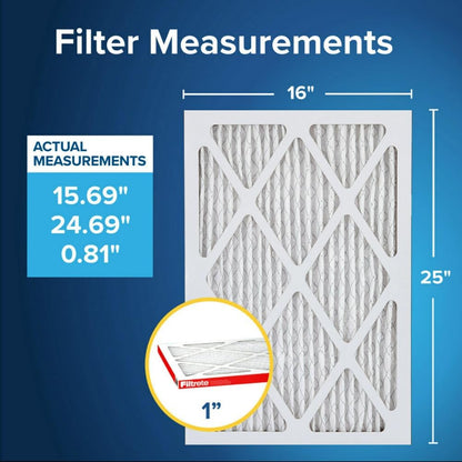 Filtrete 16x25x1 AC Furnace Air Filter, MERV 11, MPR 1000, Micro Allergen Defense, 3-Month Pleated 1-Inch Electrostatic Air Cleaning Filter, 4 Pack (Actual Size 15.69 x 24.69 x 0.81 in)