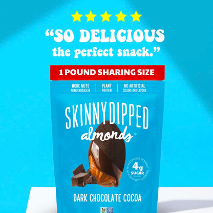 SkinnyDipped Snack Attack Minis Almond Variety Pack, Healthy Snack, Plant Protein, Gluten Free, 0.46 oz Mini Bags, Pack of 25