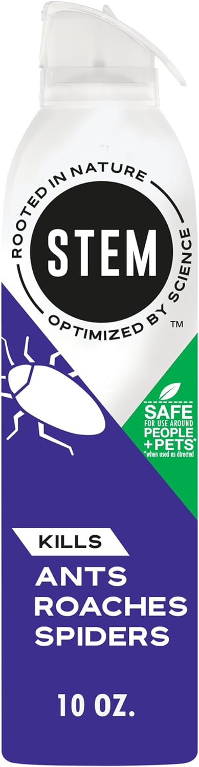 STEM Kills Ants, Roaches and Spiders: plant-based active ingredient bug spray, botanical insecticide for indoor and outdoor use; 10 oz