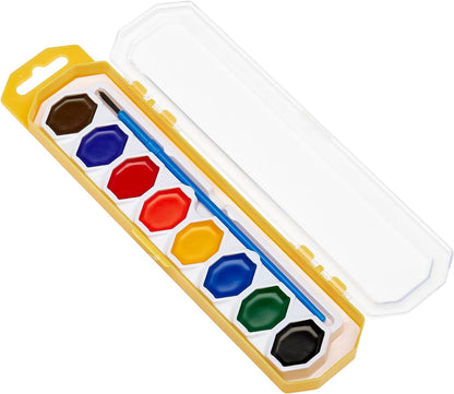 Cra-Z-art Washable Watercolors with Brush, 8 Colors, 1 Tray (10651)