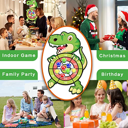 Dinosaur Toys for Kids 3-5: 30" Large Dart Board with 12 Sticky Balls, Fun Party Games Boys Toys Age 3-8, Easter Basket Stuffers Christmas Birthday Gifts for 4-12 Year Old Boys,Toddler Outdoor Toys