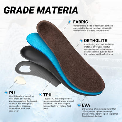 VALSOLE Heavy Duty 220+lbs Orthotic Inserts for Plantar Fasciitis - Absorb Shock, Support High Arches and Flat Feet