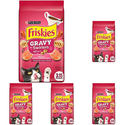 Purina Friskies Dry Cat Food, Gravy Swirlers - 3.15 lb. Bag