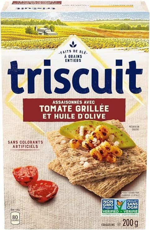 Triscuit Fire Roasted Tomato & Olive Oil Crackers, 200g/7oz (Pack of 4) Shipped from Canada