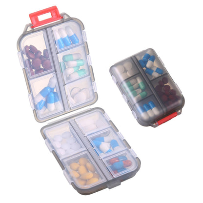 1Pack Travel Pill Organizer - 10 Compartments Pill Case, Compact and Portable Pill Box, Perfect for On-The-Go Storage, Pill Holder for Purse Gray