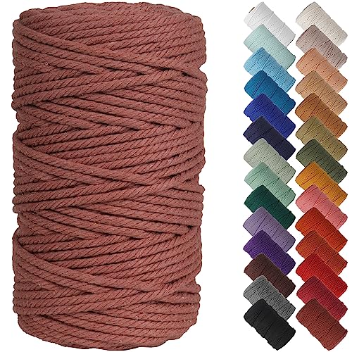 NOANTA Natural Macrame Cord 3mm x 109Yards, Beige Macrame Rope, Cotton Cord for Wall Hanging, Plant Hangers, Christmas Crafts, Knitting