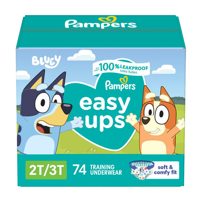 Pampers Easy Ups Boys & Girls Bluey Potty Training Pants - Size 3T-4T, One Month Supply (124 Count), Training Underwear (Packaging May Vary)