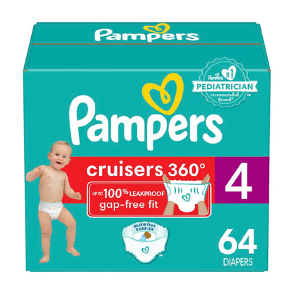 Pampers Cruisers 360 Diapers - Size 5, One Month Supply (128 Count), Pull-On Disposable Baby Diapers, Gap-Free Fit