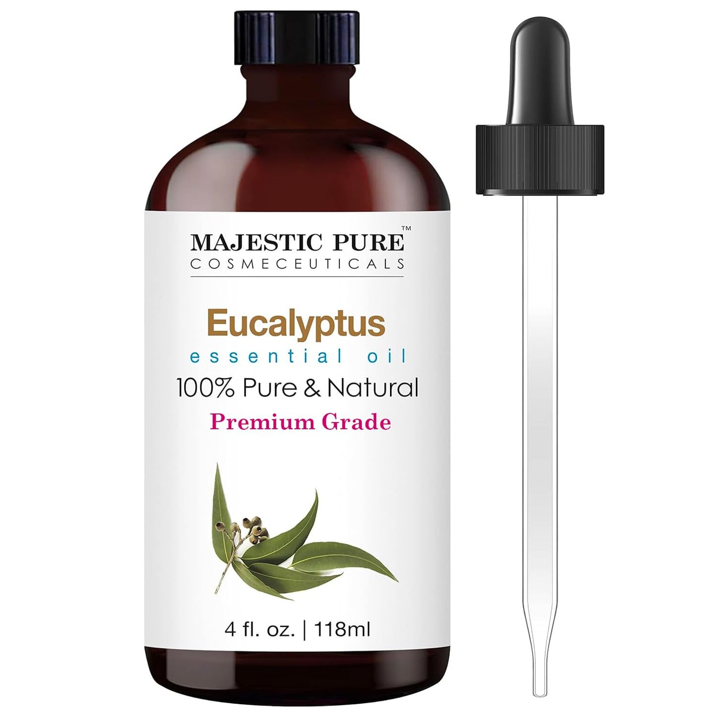 MAJESTIC PURE Basil Essential Oil, Premium Grade, Pure and Natural Premium Quality Oil, 4 Fl Oz