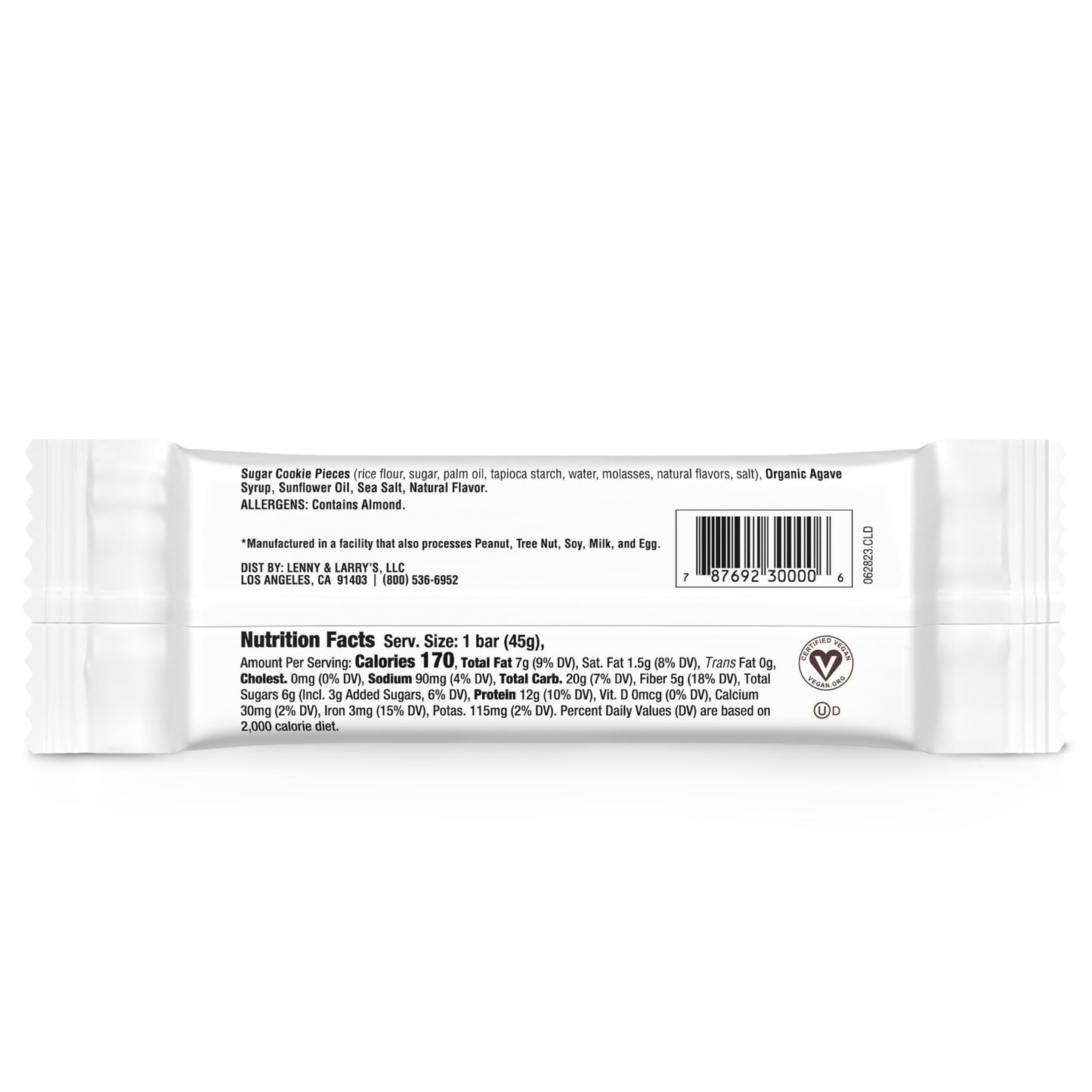 Lenny & Larry's Cookie-fied Bar, Cookies & Creme, 45g - Plant-Based Protein Bar, Vegan and Non-GMO (Pack of 9)