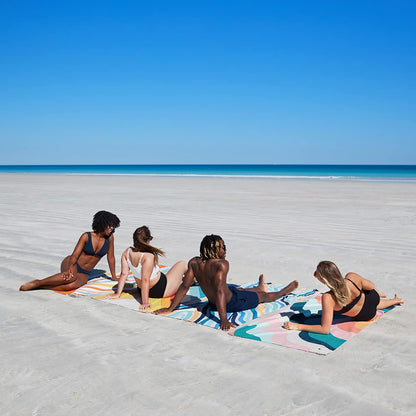 Dock & Bay Beach Towel - Quick Dry, Sand Free - Compact, Lightweight - 100% Recycled - includes Bag - Cabana - Bondi Blue - Extra Large (200x90cm, 78x35)