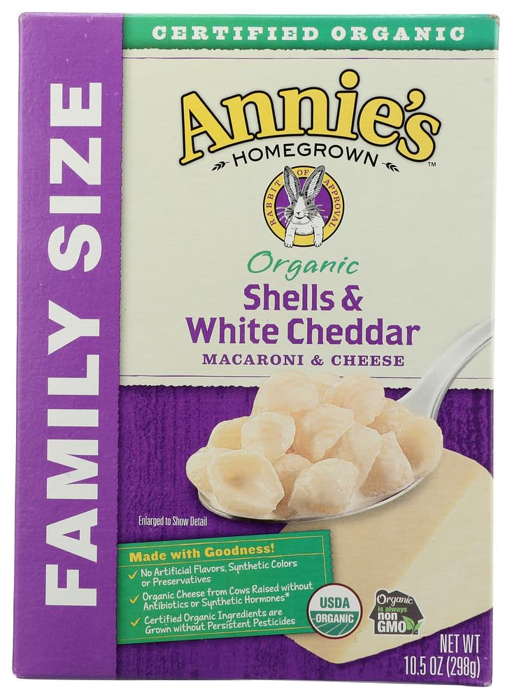 Annie's White Cheddar Shells Macaroni and Cheese with Organic Pasta, 6 oz (Pack of 12)