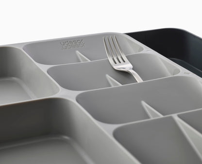 Joseph Joseph DrawerStore Compact Utensil Organizer For Kitchen Drawer Silverware, Flatware Tray, Small, Grey